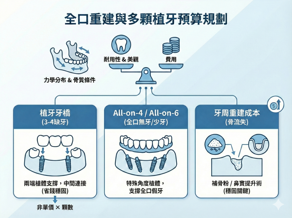 全口重建與多顆植牙預算怎麼抓